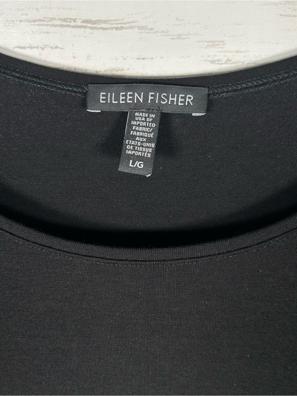 Eileen Fisher Flare Black A-Line Long Tunic Top Large Viscose Stretch - Picture 4 of 5